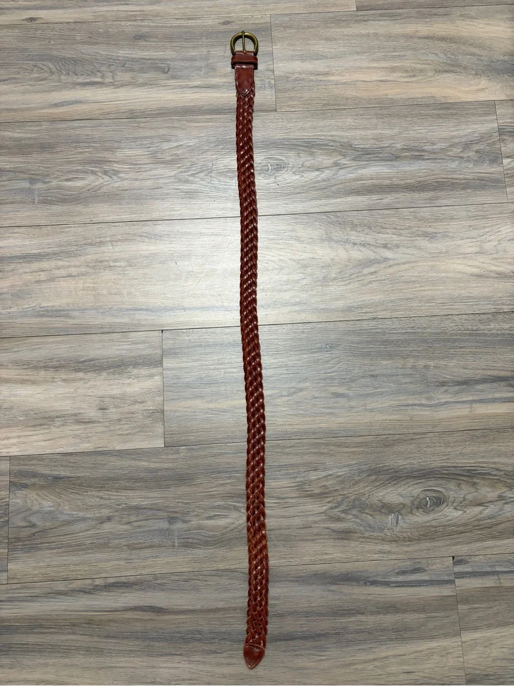 Vintage Dockers K3000W Brown Braided Leather Belt Medium